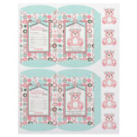 Bear Bear Girl Party Favour Box Template flyers