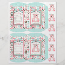 Bear Bear Girl Party Favour Box Template Full Color Flyer