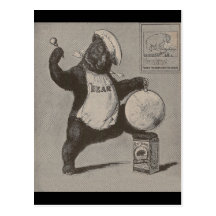 Bear Beating Gong Postcard