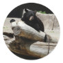 bear,black 2 round sticker