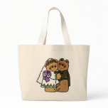 Bear Bride and Bear Groom Canvas Bags