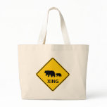 Bear Crossing Highway Sign Tote Bag
