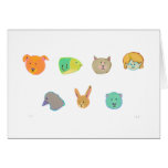 Bear dog cat rabbit fish human bird - faces CUSTOM Cards
