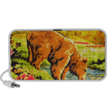 Bear embroidery design mini speaker