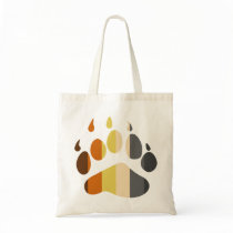 Bear Flag Paw Tote Canvas Bag
