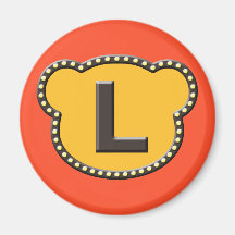 Bear Head Initial L Fridge Magnet