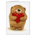 Bear Holding Heart - Valentine Greeting Card
