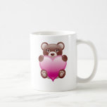 BEAR HOLDING PINK HEART MUGS