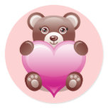 BEAR HOLDING PINK HEART