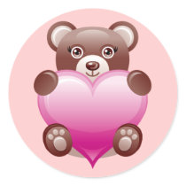 BEAR HOLDING PINK HEART