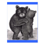 Bear Hug. Two bears hugging out in nature Postcards