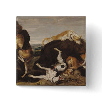 Bear Hunt or, Battle Between Dogs and Bears Pin