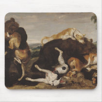 Bear Hunt or, Battle Between Dogs and Bears Mousepad