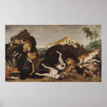 Bear Hunt or, Battle Between Dogs and Bears Print