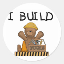 Bear I Build Tshirts and Gifts Round Sticker