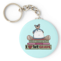 Bear I Love 1st Grade Tshirts and Gifts Keychains