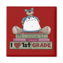 Bear I Love 1st Grade Tshirts and Gifts Fridge Magnet