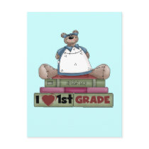 Bear I Love 1st Grade Tshirts and Gifts Postcard