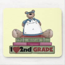 Bear I Love 2nd Grade Tshirts and Gifts Mouse Pad