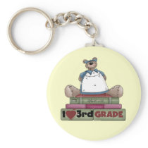 Bear I Love 3rd Grade Tshirts and Gifts Key Chain