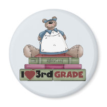 Bear I Love 3rd Grade Tshirts and Gifts Magnet