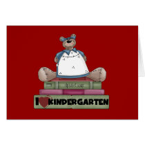 Bear I Love Kindergarten Tshirts and Gifts Greeting Cards