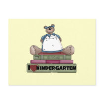 Bear I Love Kindergarten Tshirts and Gifts Post Cards