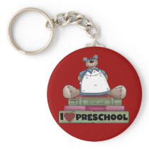 Bear I Love Preschool Tshirts and Gifts Key Chain