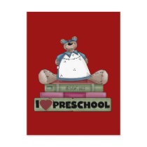 Bear I Love Preschool Tshirts and Gifts Post Cards