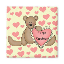 Bear I Love Teachers Tshirts and Gifts Magnet