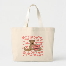 Bear I Love Teachers Tshirts and Gifts Tote Bag