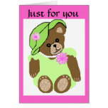 Bear in Green, Just for you blank card