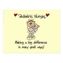Bear Paediatrics Nurses T-shirts and Gifts Post Cards