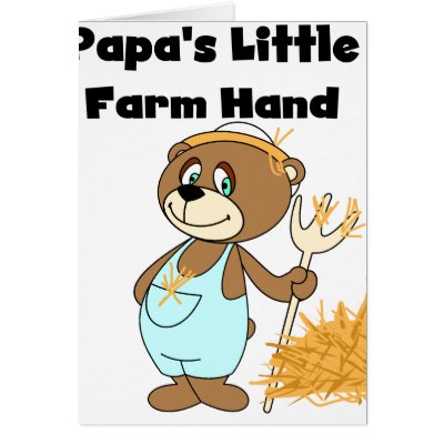 Bear Papa's Little Farm Hand Greeting Card by toddlersplace