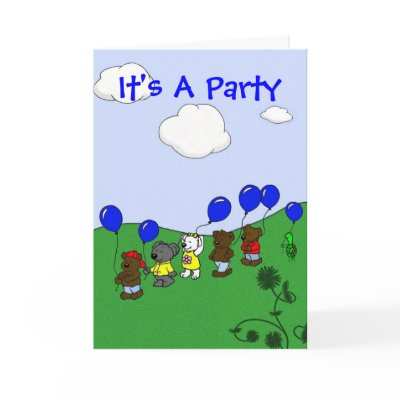 'Bear Parade' Invitation Greeting Card by Articyn