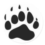 Bear Paw Print Round Stickers