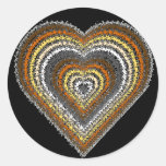 Bear Pride Splash Heart Round Stickers