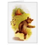 Bear Running From Bees Card