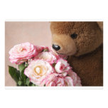 bear smelling roses small invitation