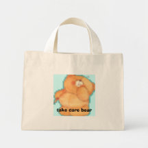 bear, take care bear canvas bag