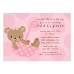 Bear Umbrella Baby Shower Invitation