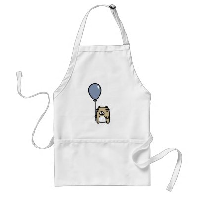Bear With Blue Balloon Apron by ChillyOctopus