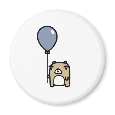 Bear With Blue Balloon Refrigerator Magnets by ChillyOctopus