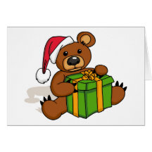 Bear with gift greeting card