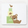 Bear with Green Toy Block Mouse Pad