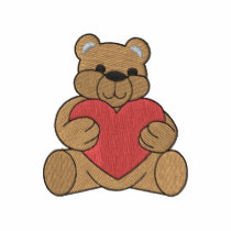 Bear with heart embroidered shirt
