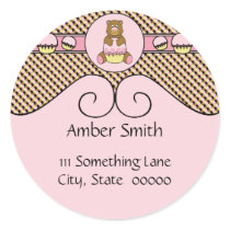Bear With Pink Cupcake Colour Swatches Sticker