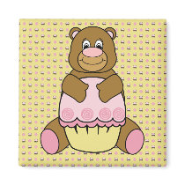 Bear With Pink Cupcake Cupcakes N' Swirls Magnet