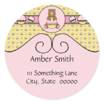 Bear With Pink Cupcake Cupcakes N' Swirls Sticker