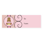 Bear With Pink Cupcake Diamonds Gift Tags business cards